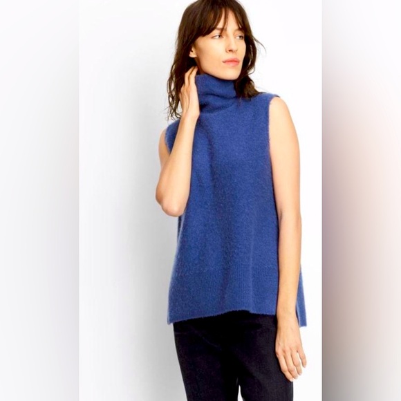 Vince blue cashmere sleeveless turtleneck - Picture 2 of 9